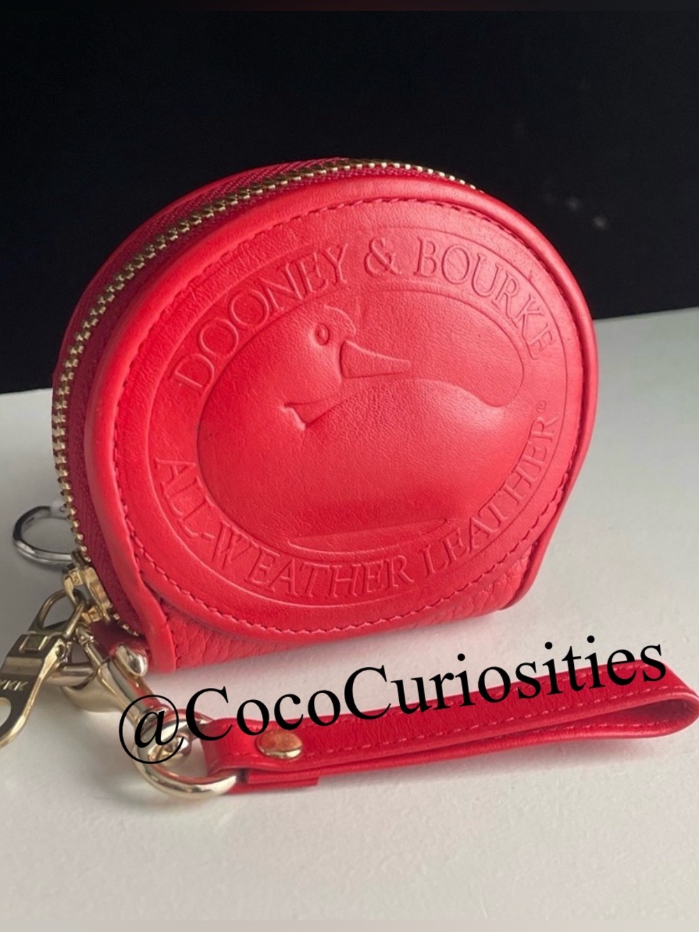 Dooney and Bourke awl leather Red Red Big Duck Coin Purse